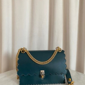 Fendi Olive Kan I Vitello Liberty Studded Shoulder Bag