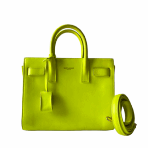 YSL Lemon Green Sac De Jour Nano Tote Bag