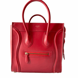 Celine Red Micro Luggage Tote Bag