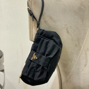 Prada Black Nylon Bow Wristlet Mini Clutch