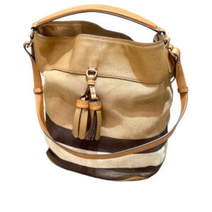 Burberry Brown Haymarket Bucket Bag