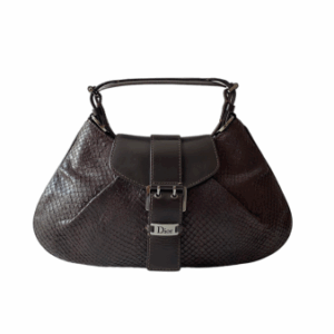 Christian Dior Black Snakeskin Street Hobo Handbag