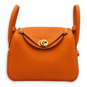 Lindy Mini Orange in Clemence, Gold hardware