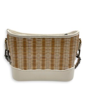 Gabrielle Wicker Small Multi-colour Shoulder Bag in Rattan, Calf, 3-Tone hardware