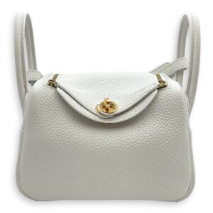 Lindy Mini New White in Clemence, Gold hardware