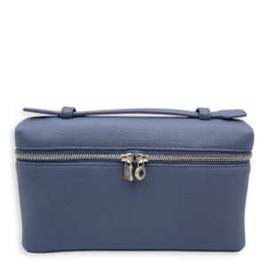 Extra pocket 19 Blue Crossbody Bag in Calfskin, Silver hardware