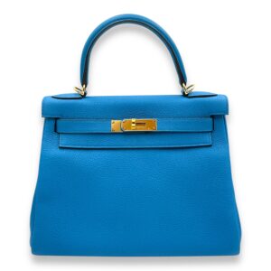 Kelly 28 Blue Zanzibar in Togo, Gold hardware