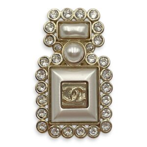 CC Perfume Bottle White Brooch , Resin Crystal hardware