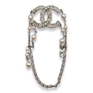 CC Silver Bracelet in Pearl & Crystal, Resin hardware