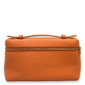 Extra Pocket 19 Orange Crossbody Bag in Calfskin, Gold hardware