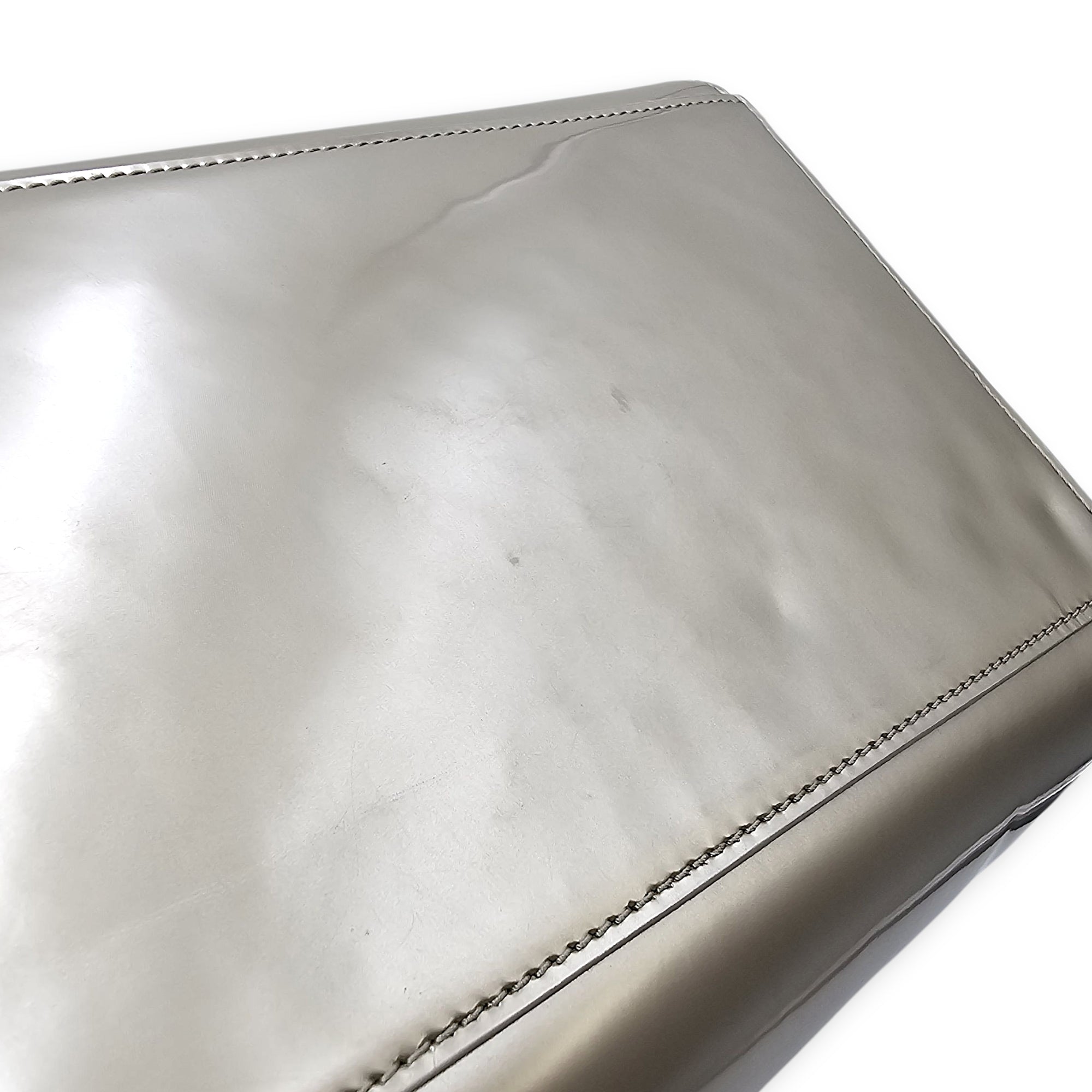 Jelly Shopping Bag MM Grey Top Handle Bag in Metallic Calf - Image 12