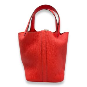 Picotin Touch 18 Rose Texas in Ostrich/Clemence, Palladium hardware