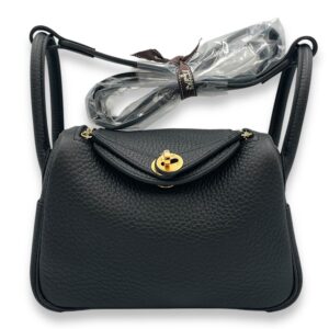 Lindy II Mini Black in Clemence, Gold hardware