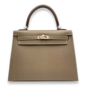 Sellier Kelly 25 Etoupe in Epsom, Palladium hardware