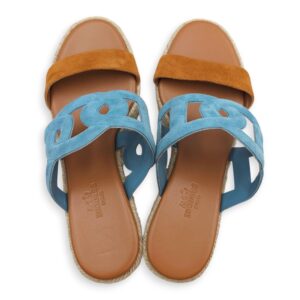 Ithea 30 37 Blue/Naturel Espadarille in Suede Leather