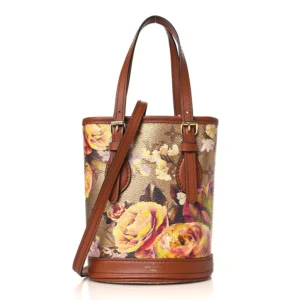 Metallic Monogram LV Garden Bucket Bag Gold - ReplicaBags.is