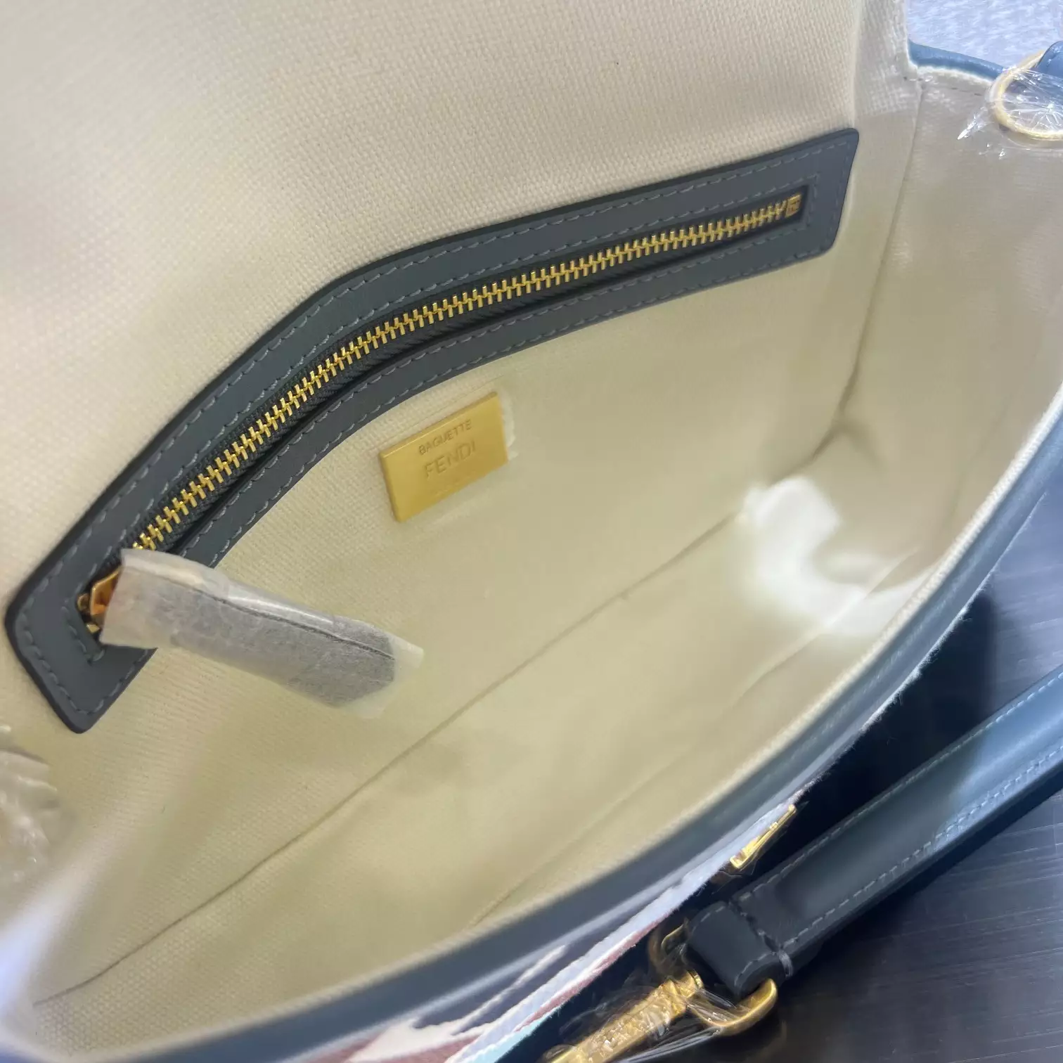 Baguette Multicolor Canvas Bag with FF Embroidery - RepBags.ru - Image 8