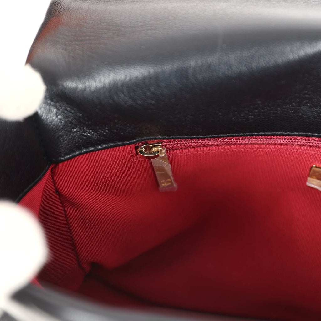 Pre-owned Chanel Large 19 Flap Bag Black Shiny Lambskin Mixed Metal Hardware - Image 10