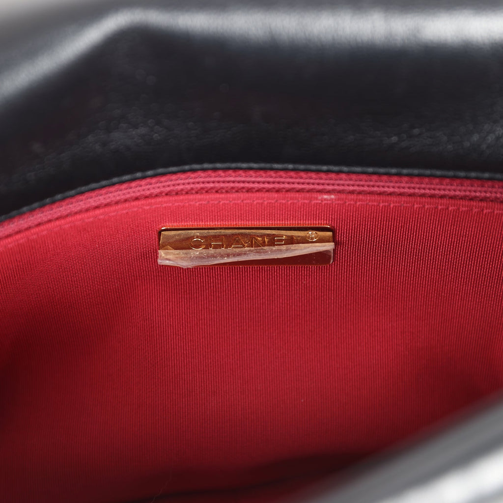 Pre-owned Chanel Large 19 Flap Bag Black Shiny Lambskin Mixed Metal Hardware - Image 11