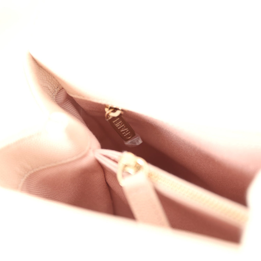 Chanel Medium Coco Top Handle Flap Bag Light Beige Chevron Caviar Light Gold Hardware - Image 12