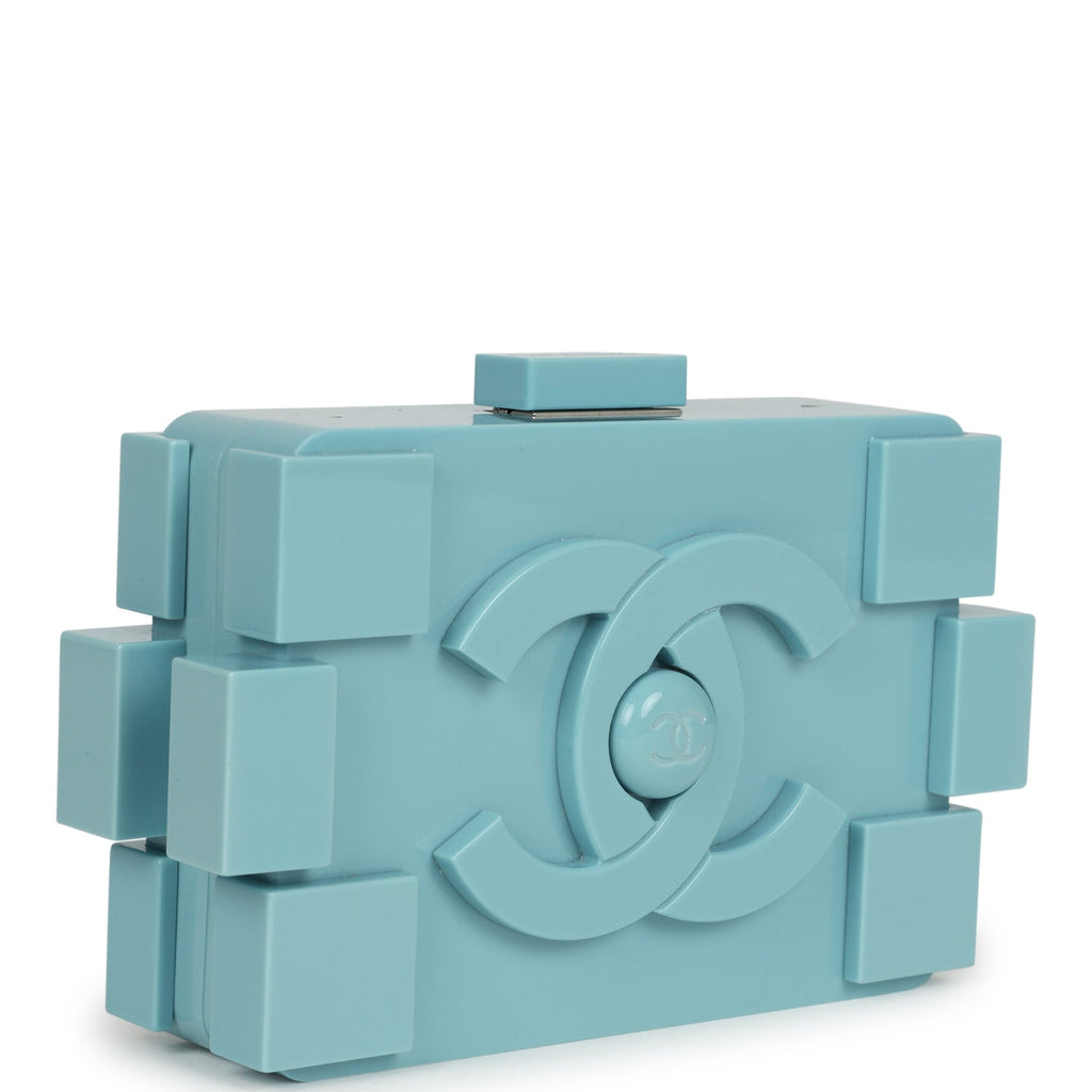 Pre-owned Chanel Supermarket Boy Brick Lego Minaudiere Clutch Light Blue Plexiglass Silver Hardware - Image 3