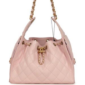 Chanel Small 25 Hobo Bag Light Pink Caviar Antique Gold Hardware