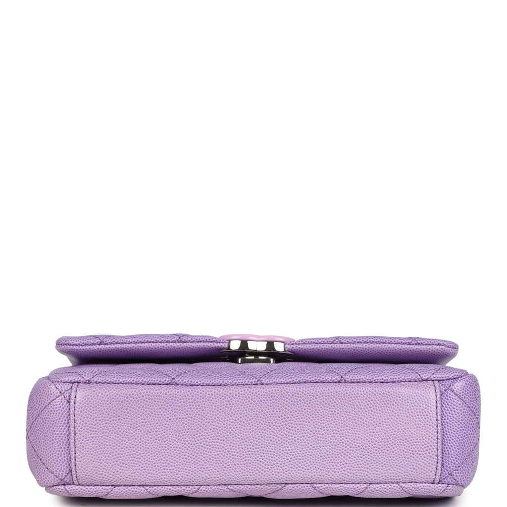 Chanel Mini Rectangular Flap Bag Ombre Purple Caviar Lacquered Metal Hardware - Image 7
