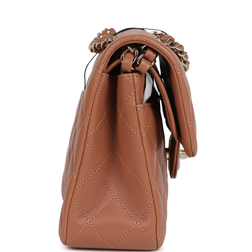 Chanel Small Classic Double Flap Bag Caramel Lambskin Light Gold Hardware - Image 4
