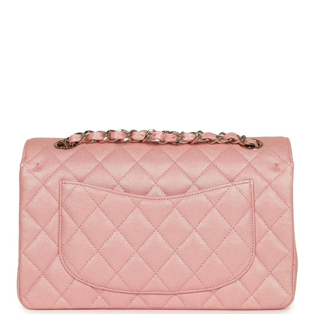 Chanel Small Classic Double Flap Bag Pink Iridescent Caviar Light Gold Hardware - Image 5