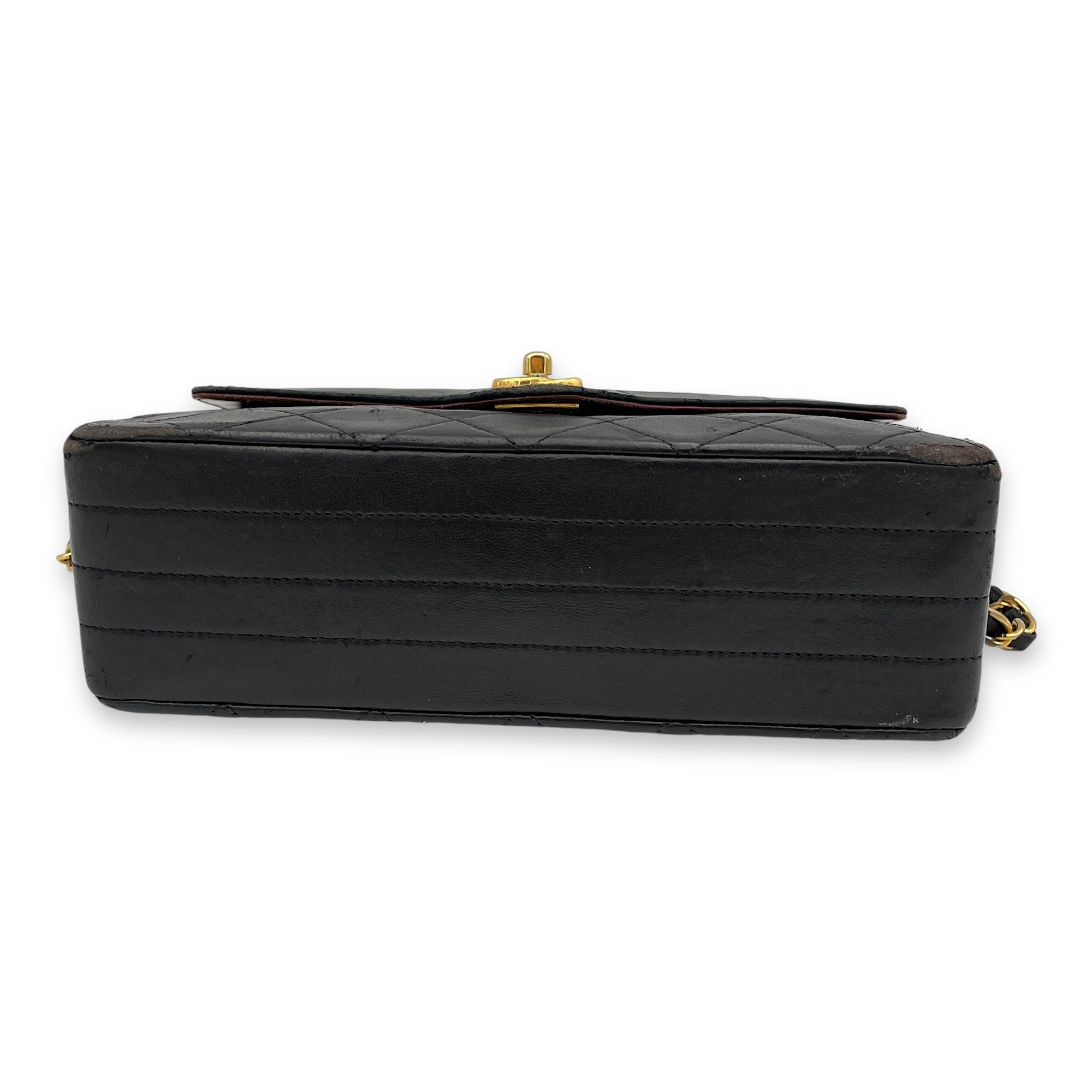 Matelasse Coco Mark Black Crossbody Bag in Lambskin, Gold hardware - Image 7