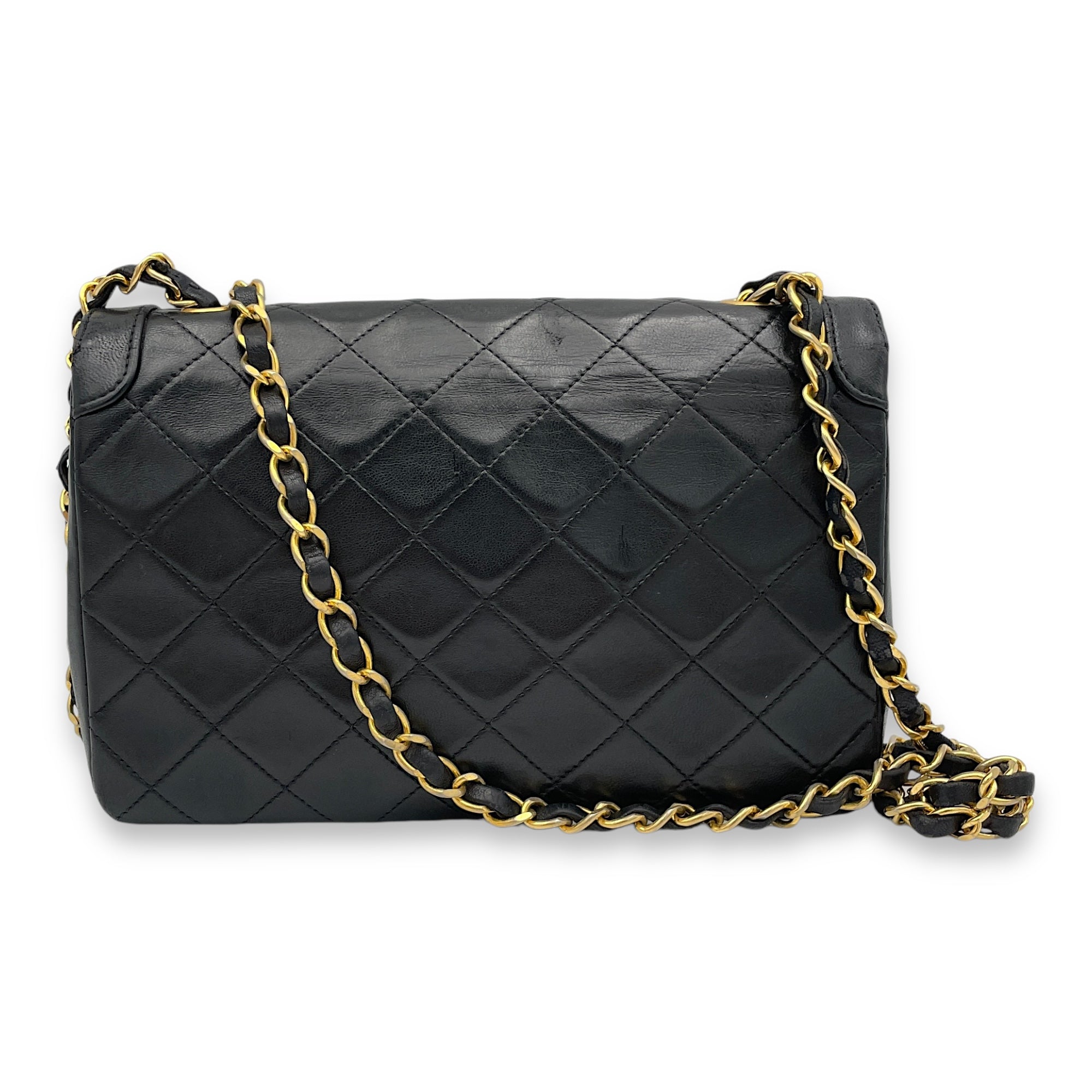 Matelasse Coco Mark Black Crossbody Bag in Lambskin, Gold hardware - Image 11