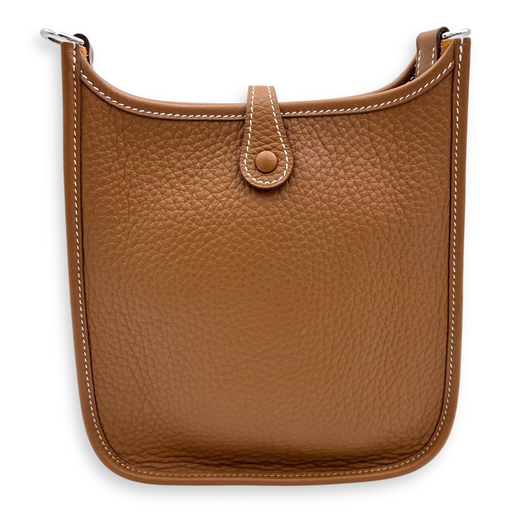 Evelyne Mini Gold Shoulder Bag in Clemence, Palladium hardware - Image 4