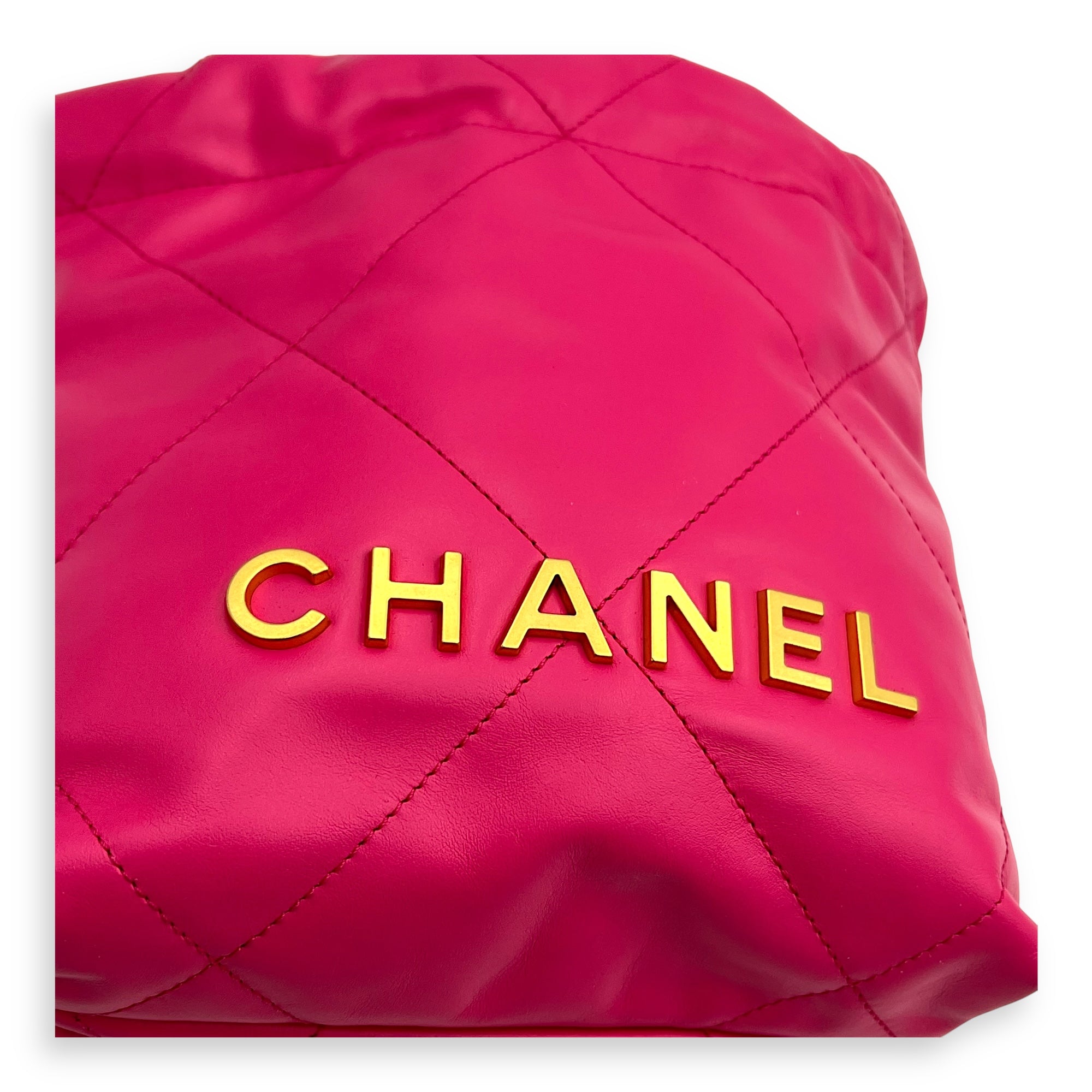 22 Tote Crossbody Bag Pink in Calfskin, Brushed Silver hardware - Image 8