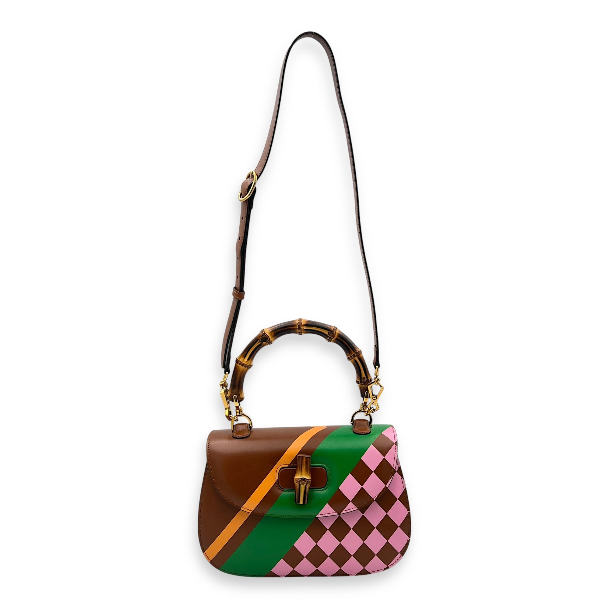 Bamboo 1947 Medium Brown Top Handle Bag in Calfskin, Gold hardware - Image 13