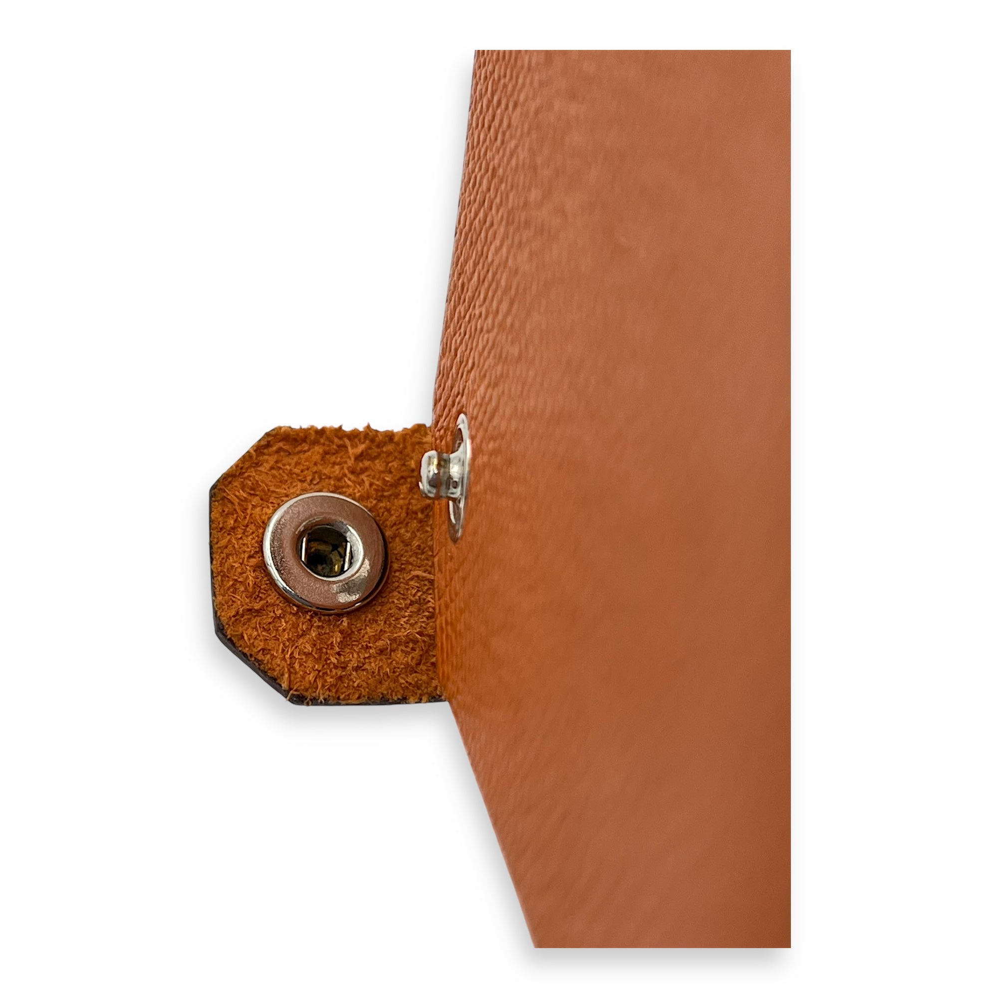 Passport Holder Orange Passport Holder in Epsom, Silver hardware - Image 8