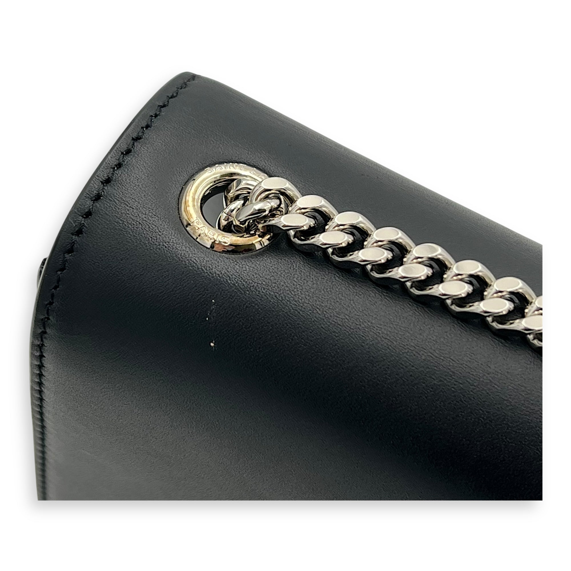 Kate Crossbody Bag Black in Calfskin, Silver hardware - Image 11