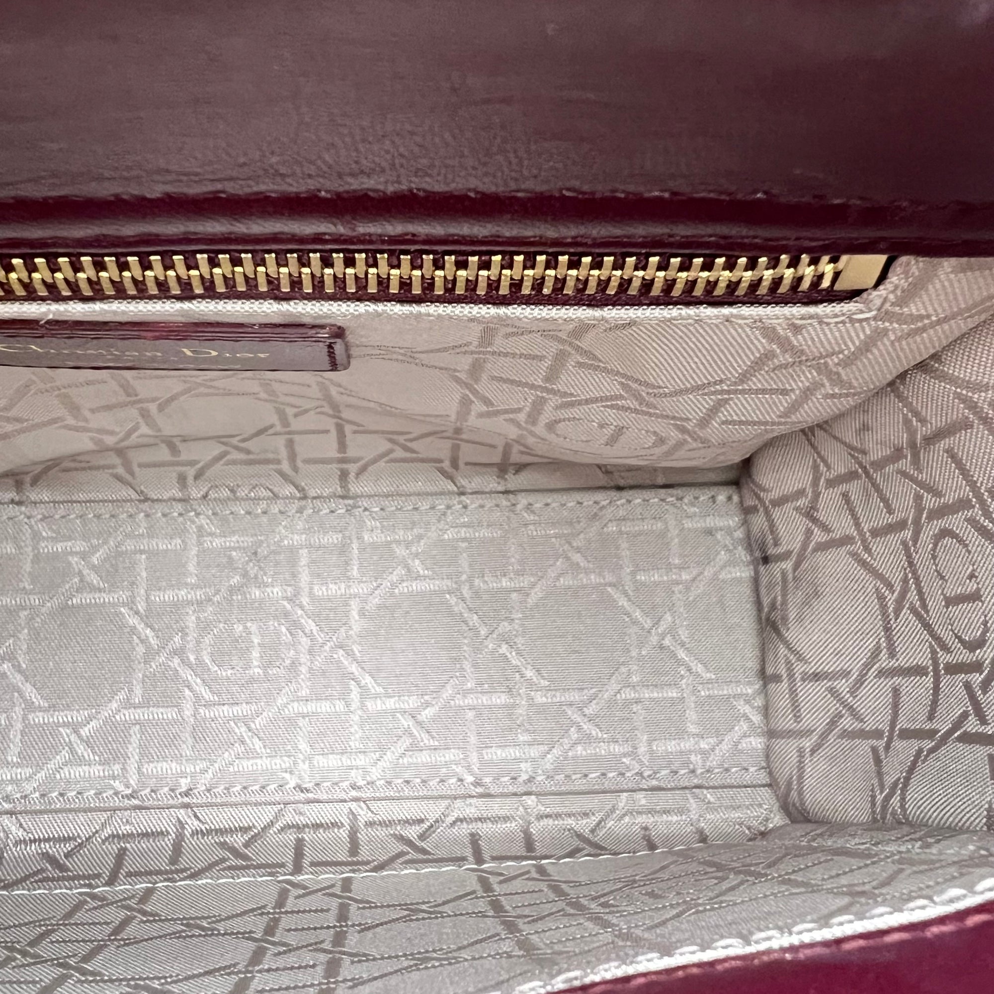 Lady Dior Small Red Top Handle Bag in Lambskin, Gold hardware - Image 13