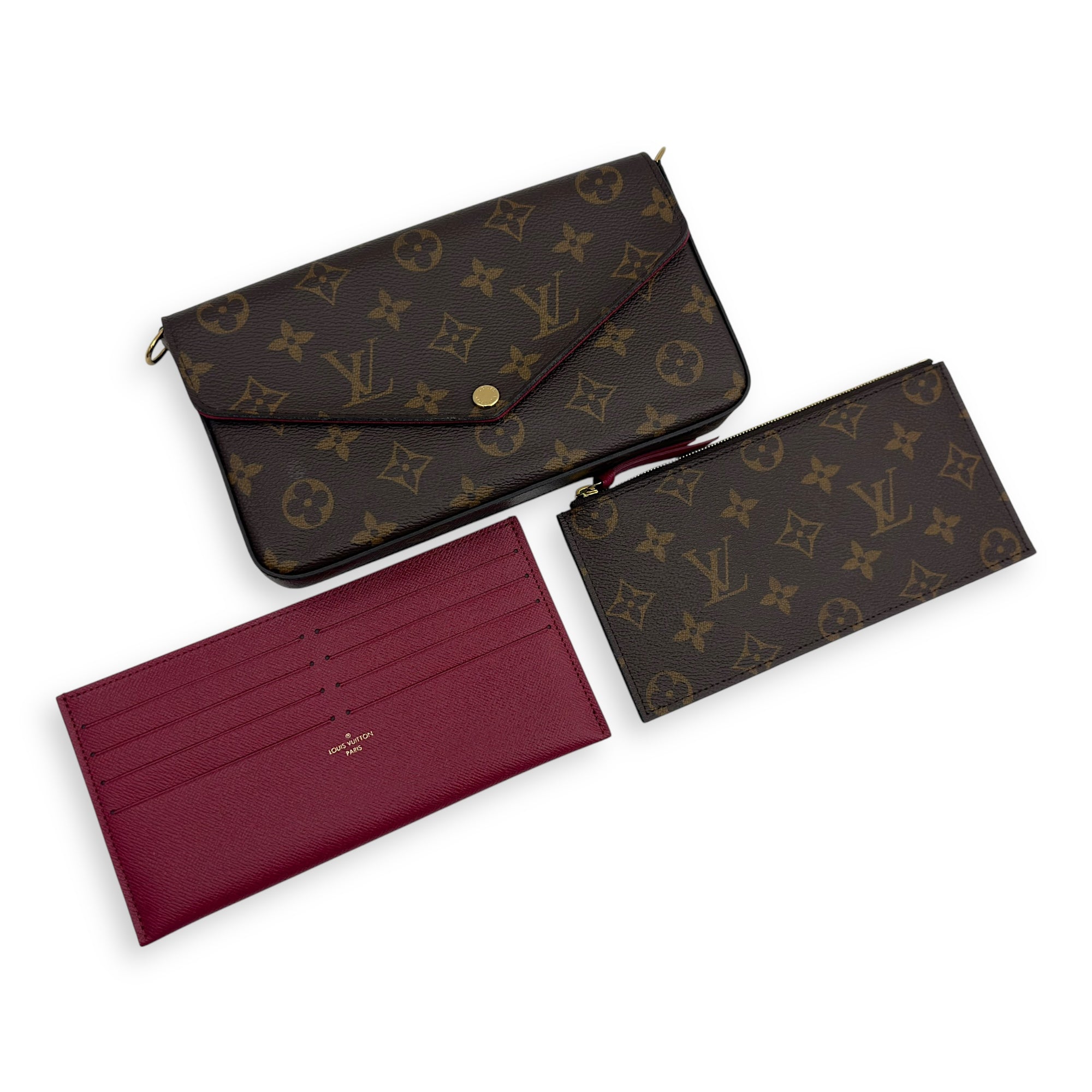Felicie Wallet On Chain Brown in Monogram Coated Canvas, Gold hardware - Image 14