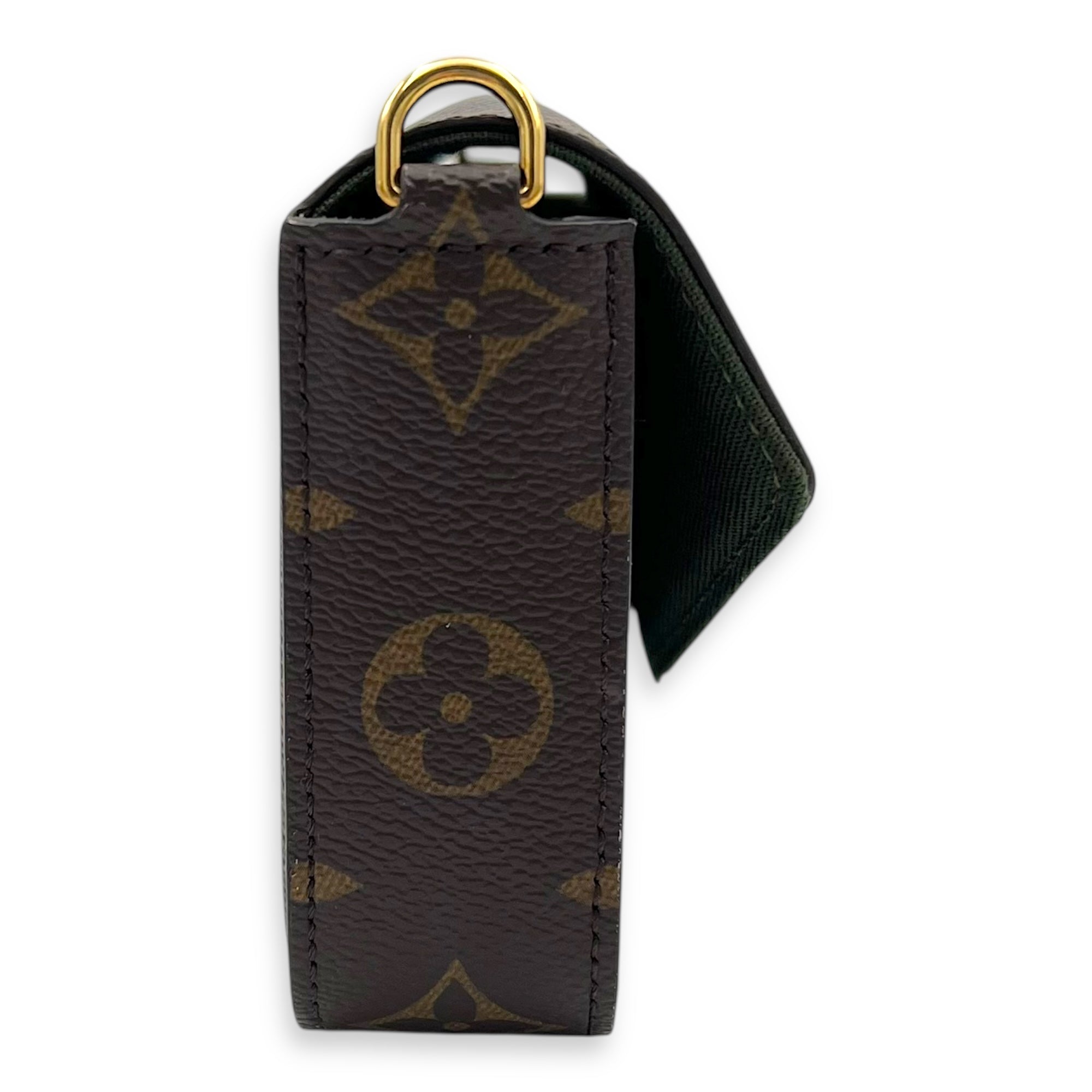 Felicie Strap To Go Wallet On Chain Brown in Monogram Coated Canvas, Gold hardware - Image 4