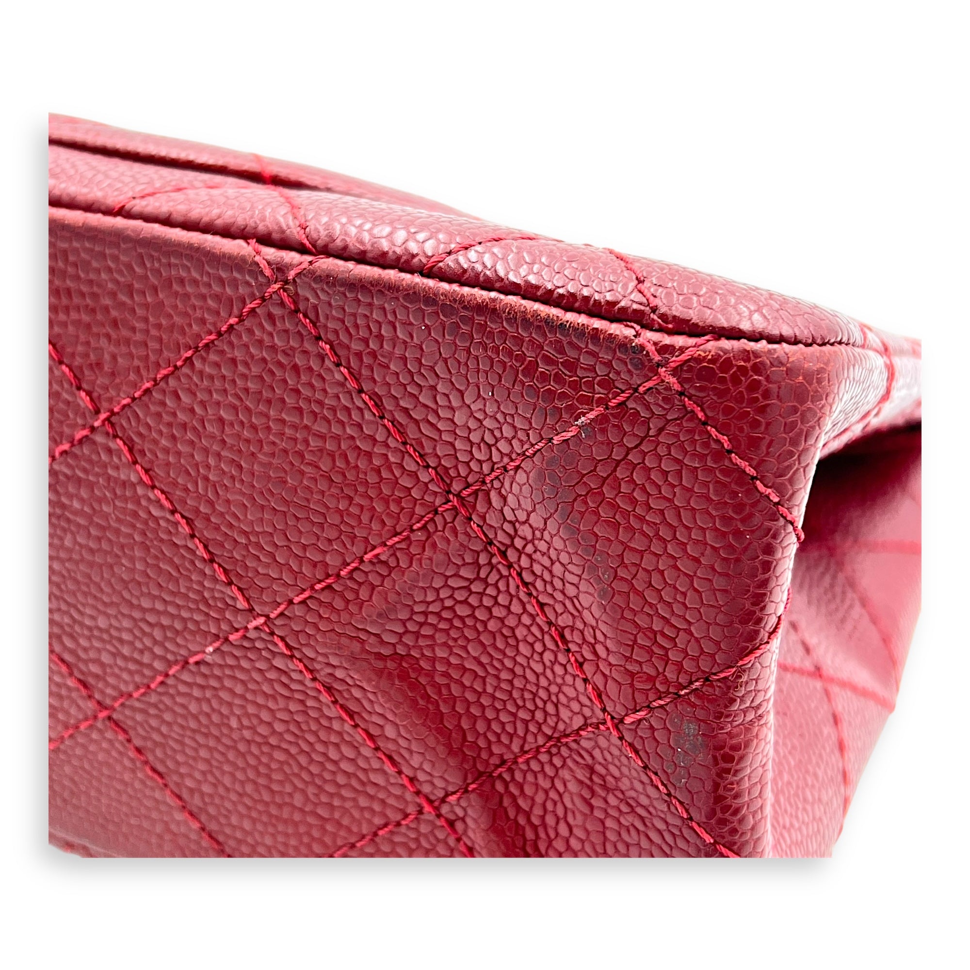 2.55 Shoulder Bag Red in Caviar Leather, Ruthenium hardware - Image 12