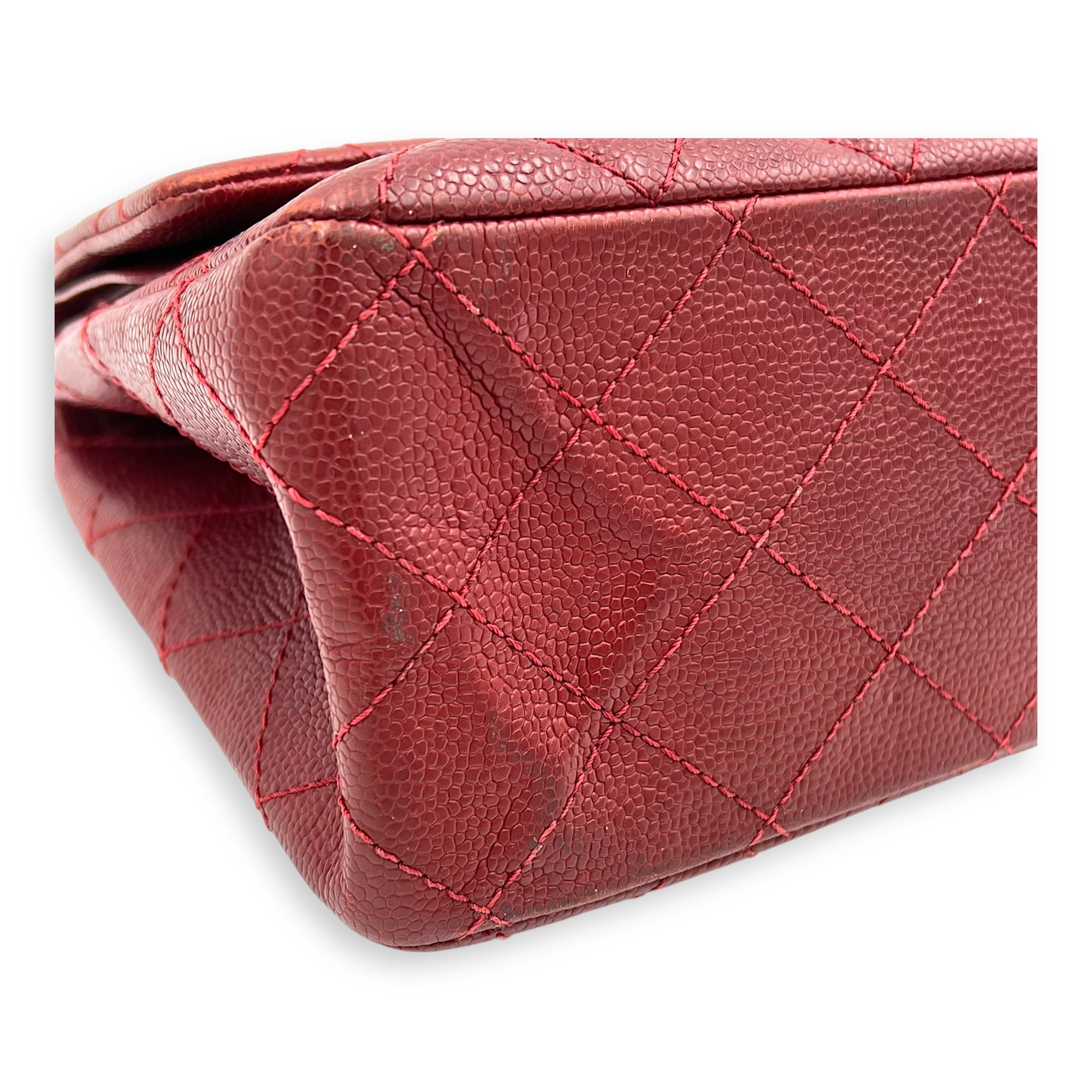 2.55 Shoulder Bag Red in Caviar Leather, Ruthenium hardware - Image 10