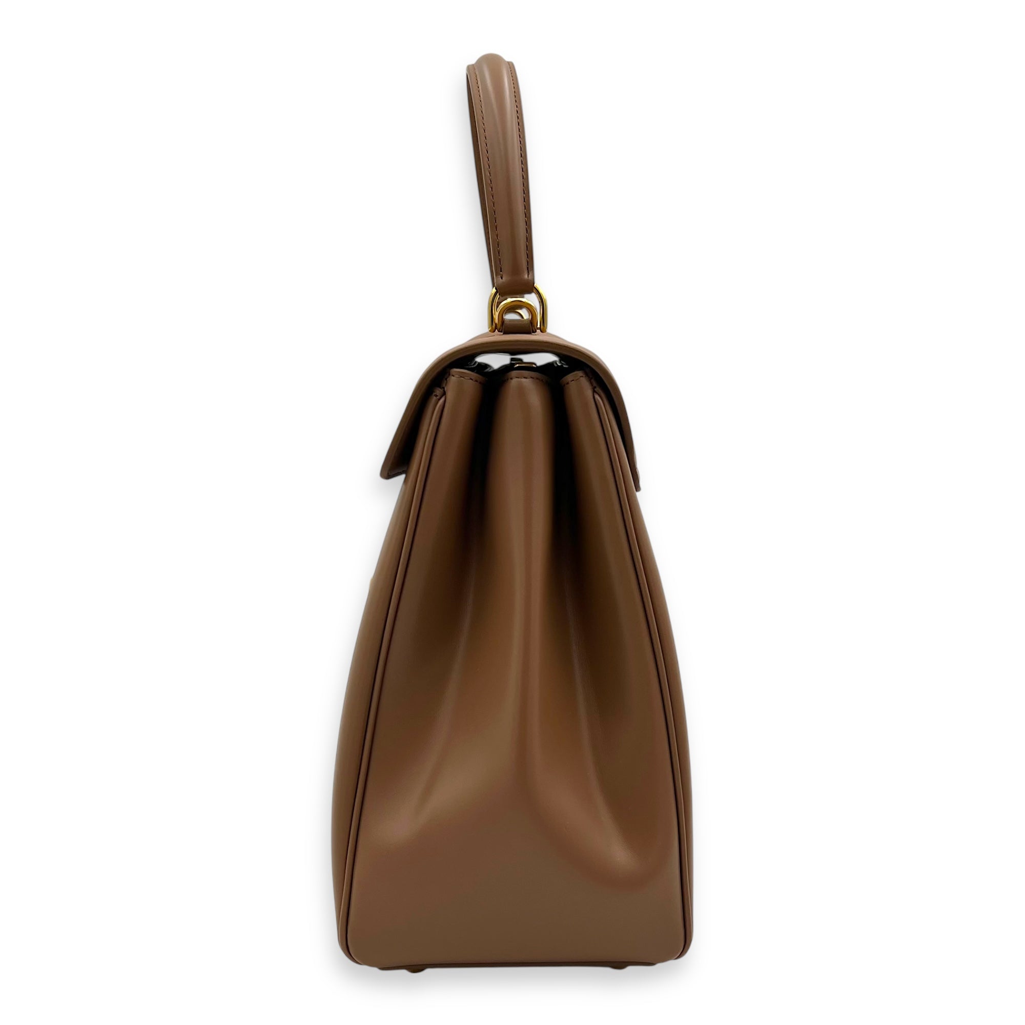 16 Top Handle Bag Brown in Calfskin, Gold hardware - Image 5