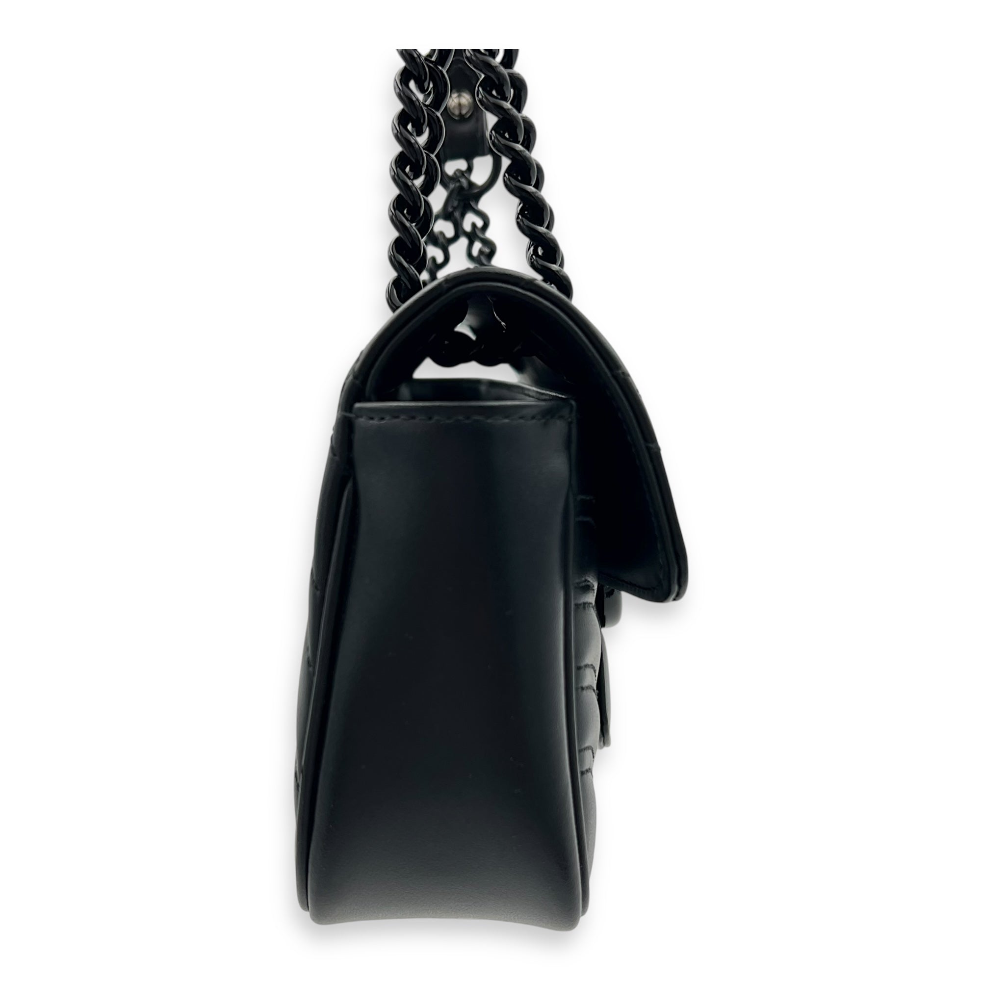 GG Marmont Shoulder Bag Small Black in Calfskin, black hardware - Image 4