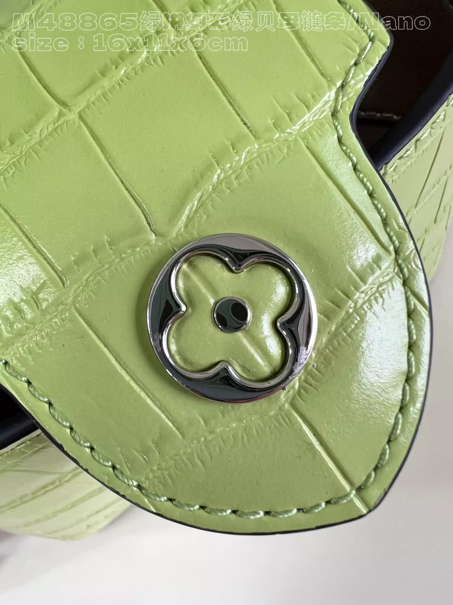 Capucines Nano Crocodilian Brillant Lime Leather - Repbags.ru - Image 8