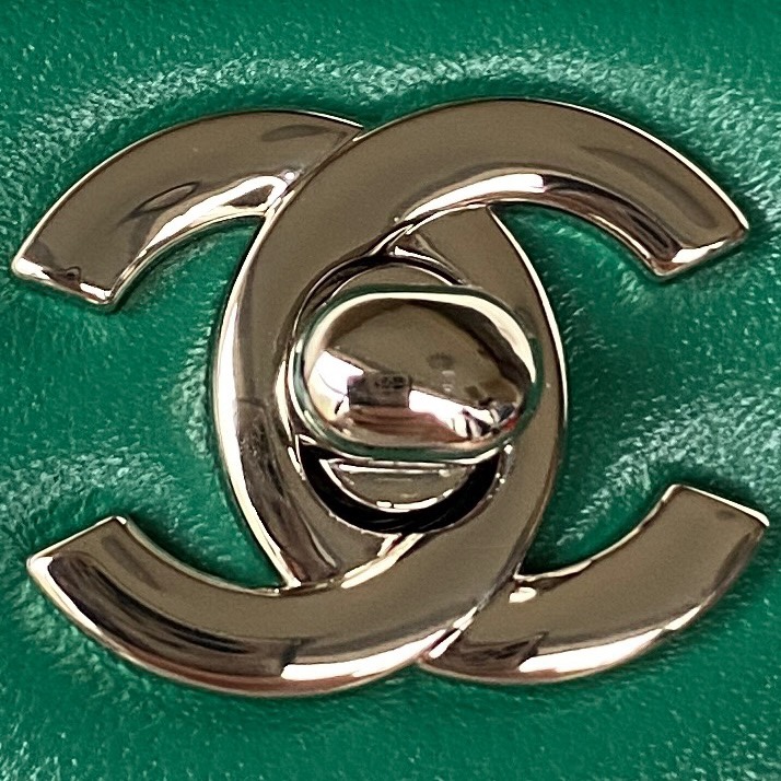 Chanel Small Classic Double Flap Bag Green - Image 5