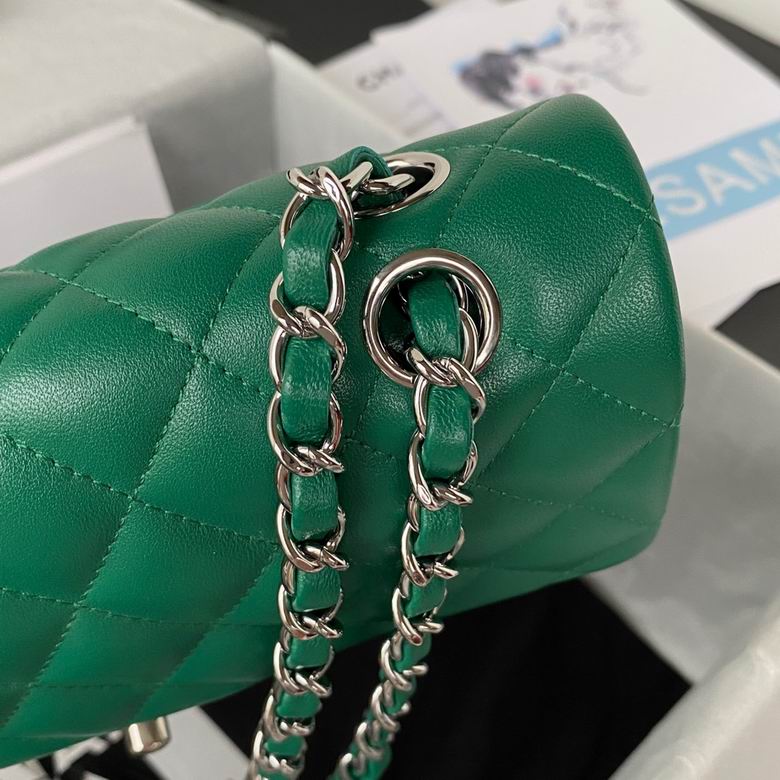 Chanel Small Classic Double Flap Bag Green - Image 6