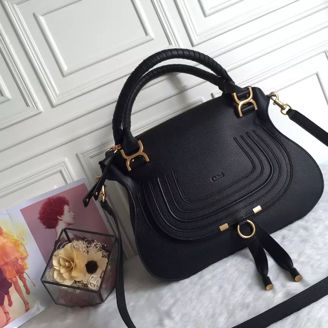 Chloé Marcie Black Double Carry Bag - Repbags.ru - Image 3