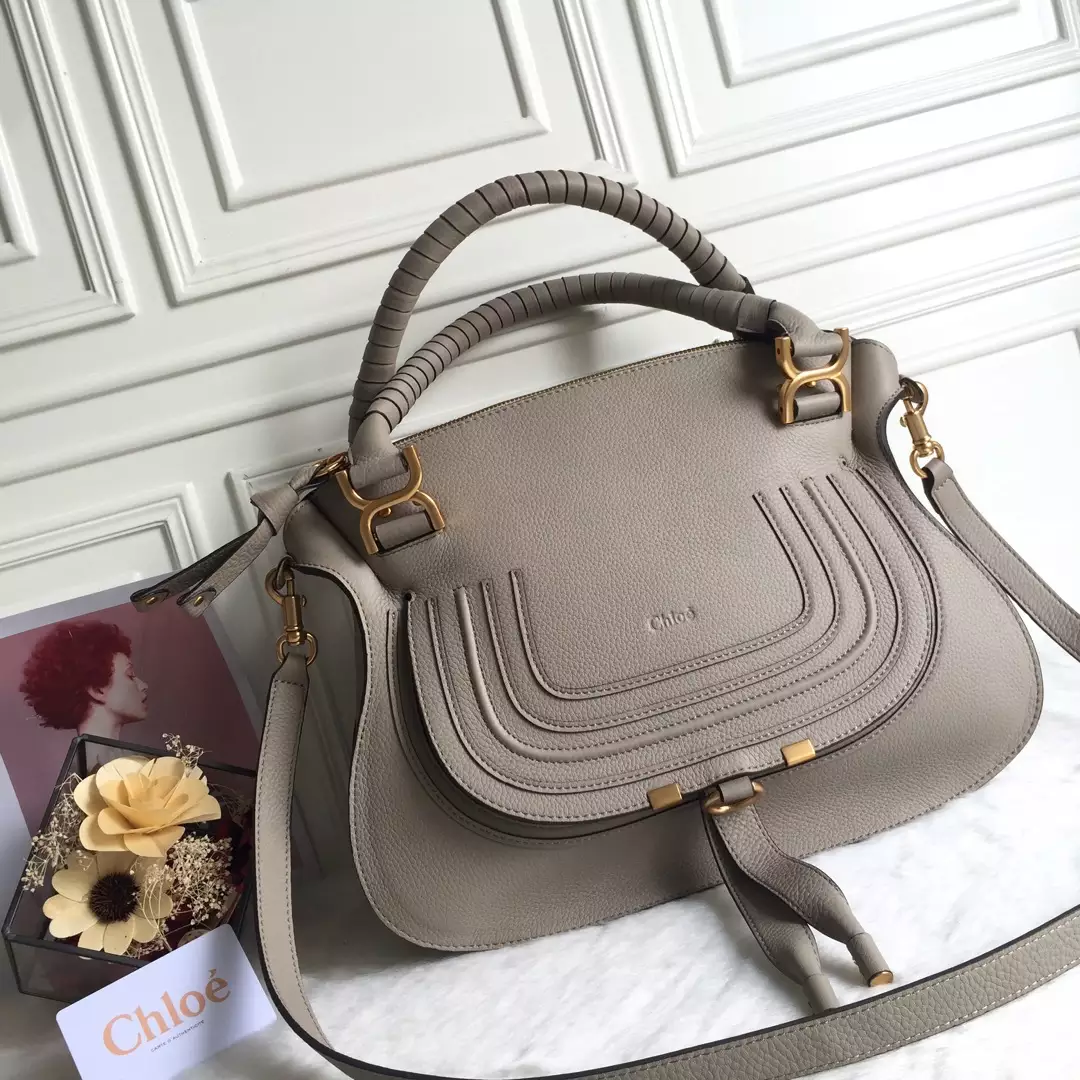 Chloé Marcie Cashmere Grey Double Carry Bag - Repbags.ru - Image 3