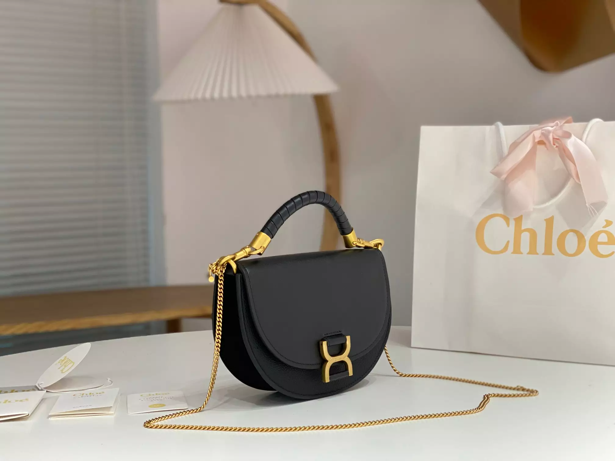 Chloé Marcie Chain Flap Bag in Black - Repbags.ru - Image 4