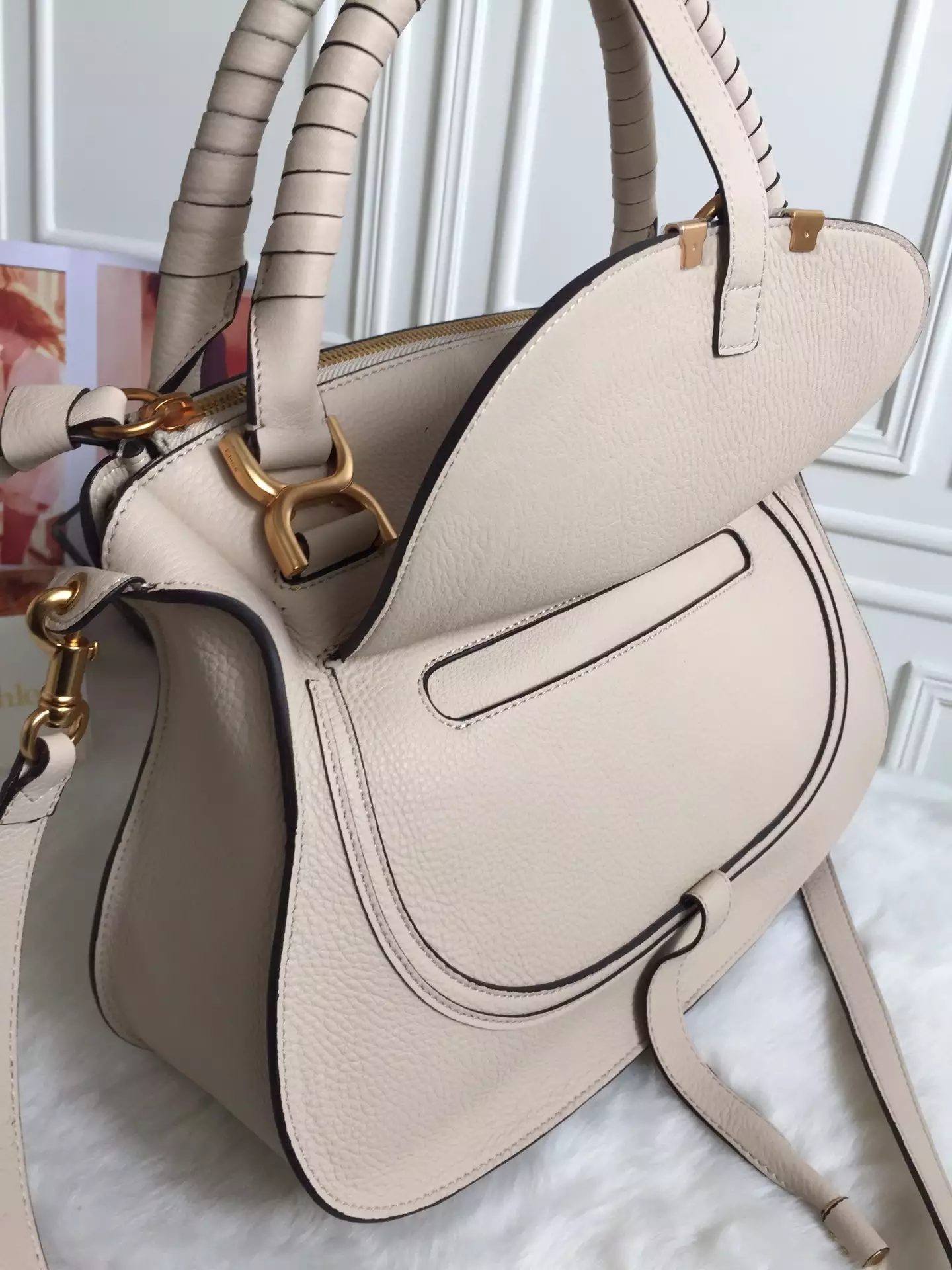 Chloé Marcie Nomad Beige Double Carry Bag - Repbags.ru - Image 6